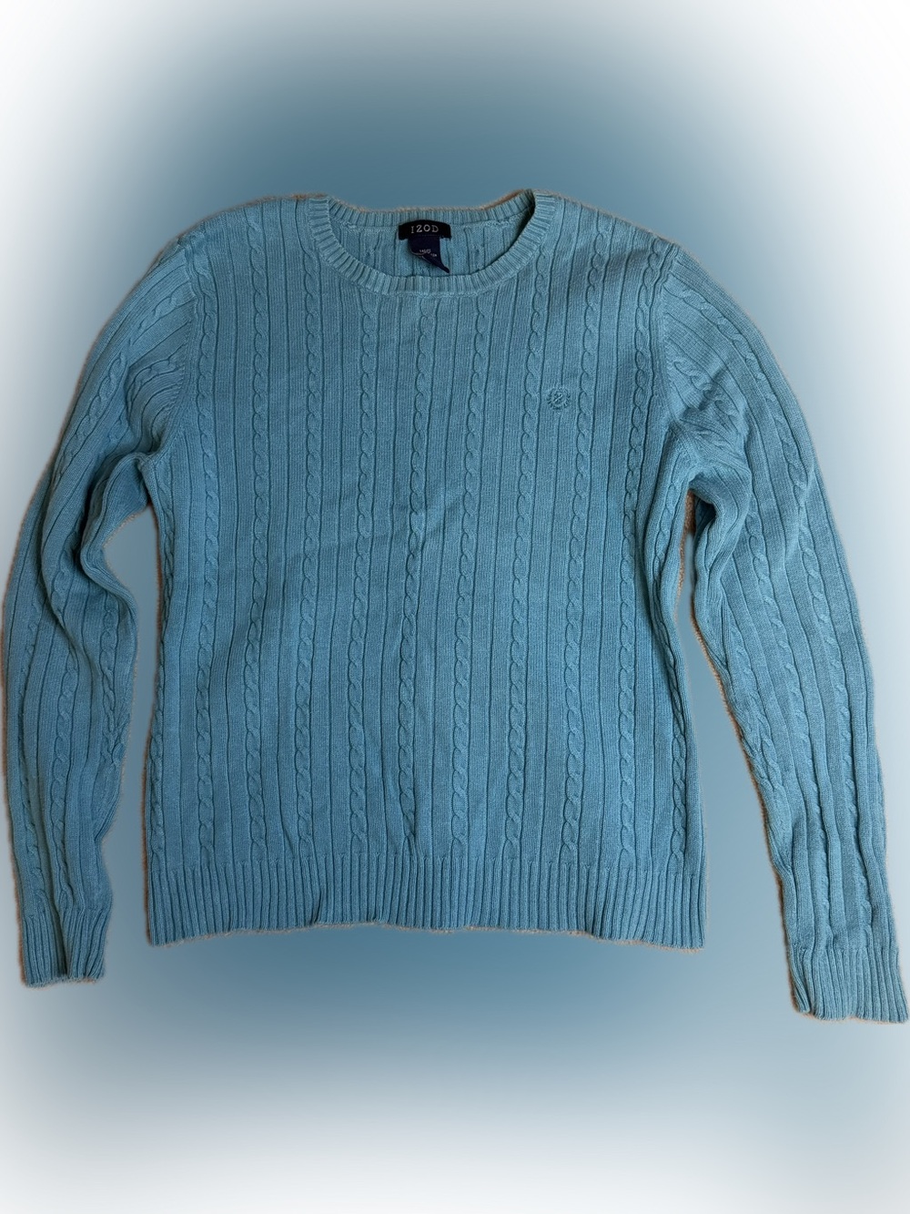 Izod Women's Cable Knit Sweater in Aqua Blue